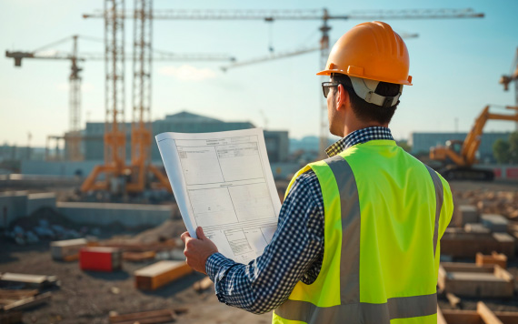 Canteiro de obras — caçambas organizadas